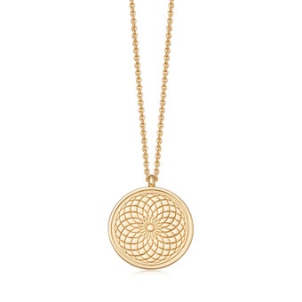 Celestial Radial Locket Necklace in Yellow Gold Vermeil