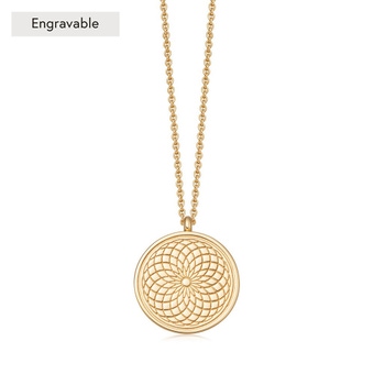 Gold Celestial Radial Locket Necklace