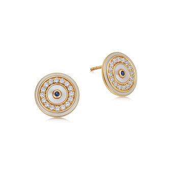 Gold Circulus Mother of Pearl Stud Earrings