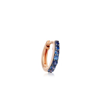 Mini Halo Sapphire Single Hoop Earring