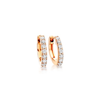 Solid Rose Gold Halo Mini Hoop Earrings