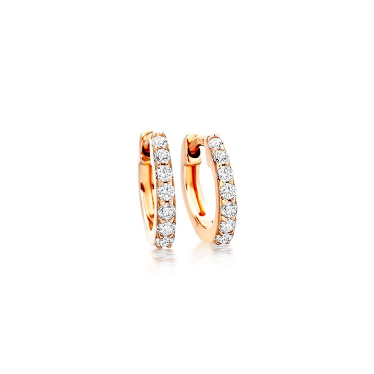 Solid Rose Gold Halo Mini Hoop Earrings