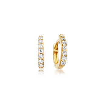 Solid Gold Halo Mini Hoop Earrings