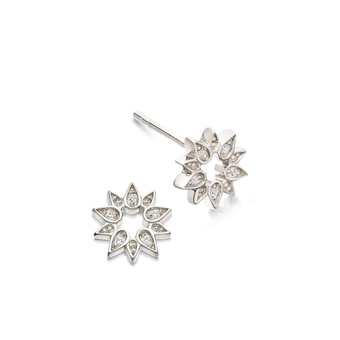 Silver Biography Mini Sun Stud Earrings