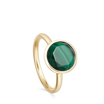 Gold Stilla Large Malachite Ring 