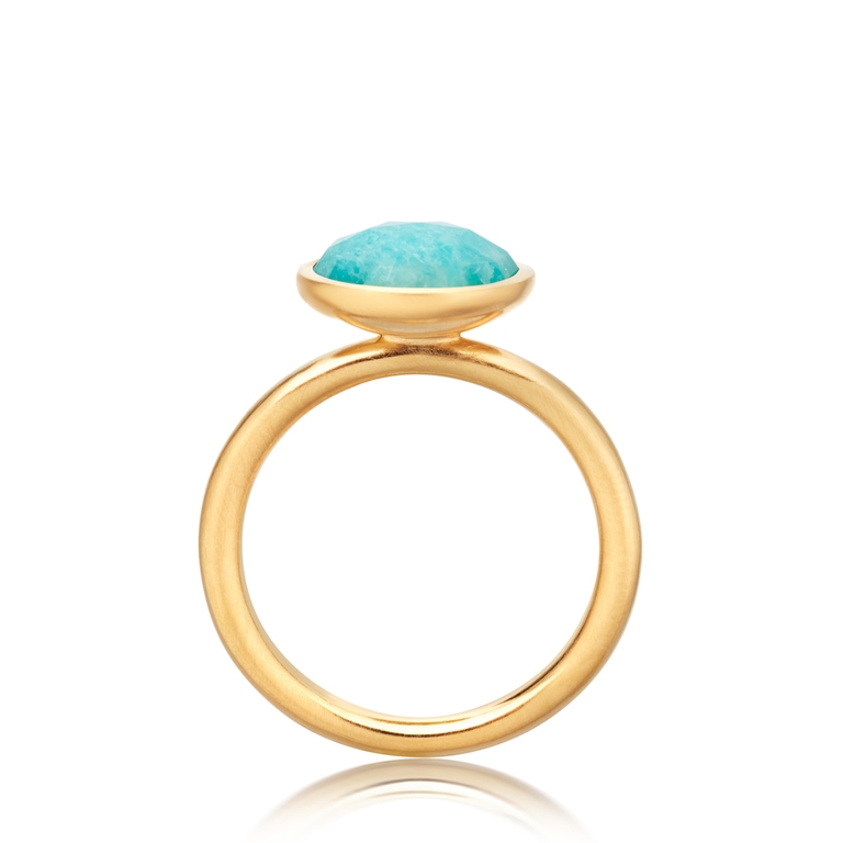 Round Amazonite Stilla Ring IN YELLOW GOLD VERMEIL