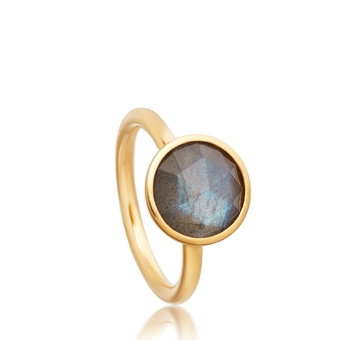 Gold Stilla Large Labradorite Ring 