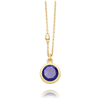 Gold Stilla Lapis Pendant Necklace