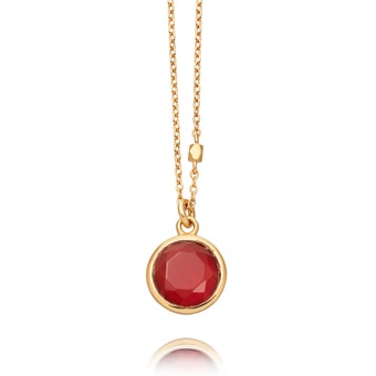 Gold Stilla Red Agate Pendant Necklace