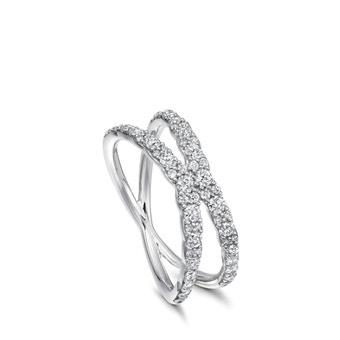 Solid White Gold Interstellar Fusion Diamond Ring