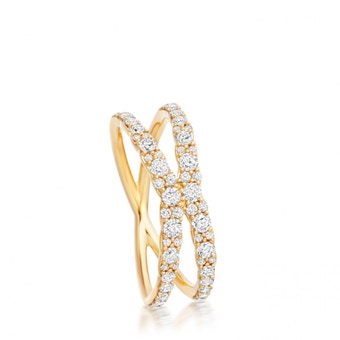 Solid Gold Interstellar Fusion Diamond Ring 
