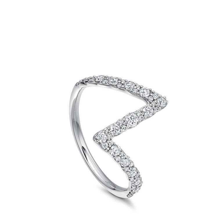 Solid White Gold Interstellar Flash Natural Diamond Ring