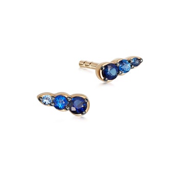 Sapphire Mini Interstellar Stud Earrings In 14ct Yellow Gold | Astley Clarke