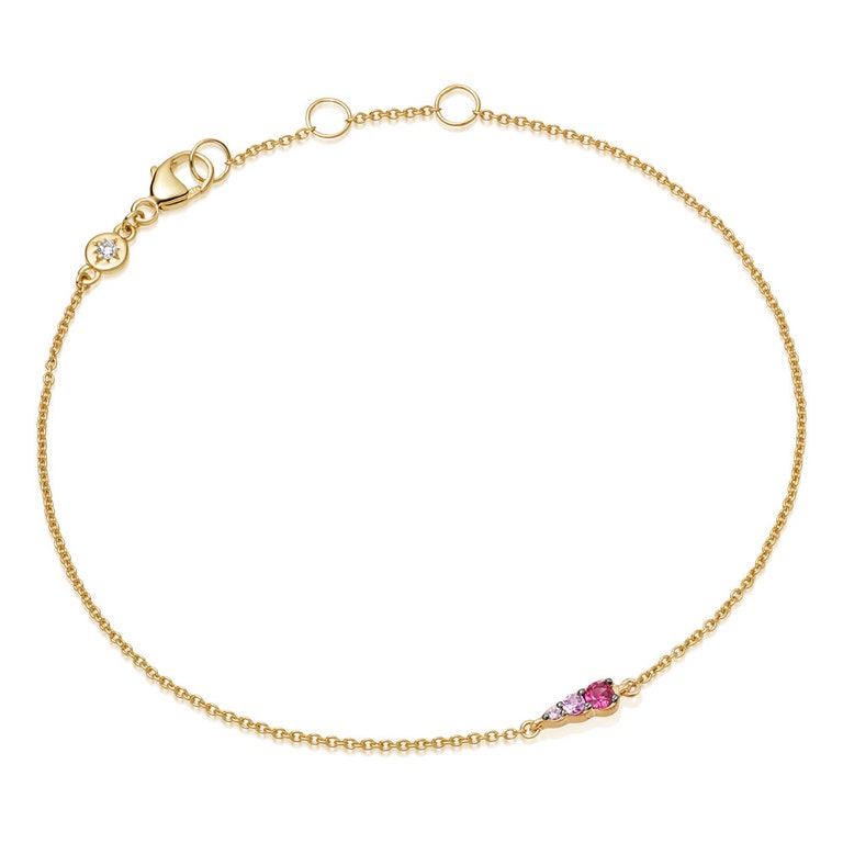 Mini Interstellar Pink Sapphire Bracelet - Yellow