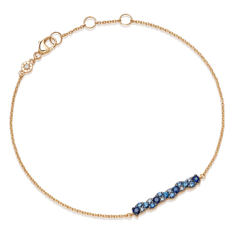 Sapphire Interstellar Bar Bracelet in 14ct Yellow Gold | Astley Clarke