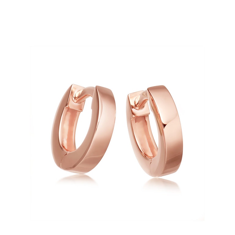 Huggie Stilla Hoop Earrings in Rose Gold Vermeil