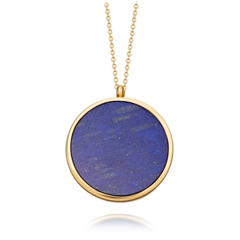 Large Lapis Slice Stilla Locket Necklace