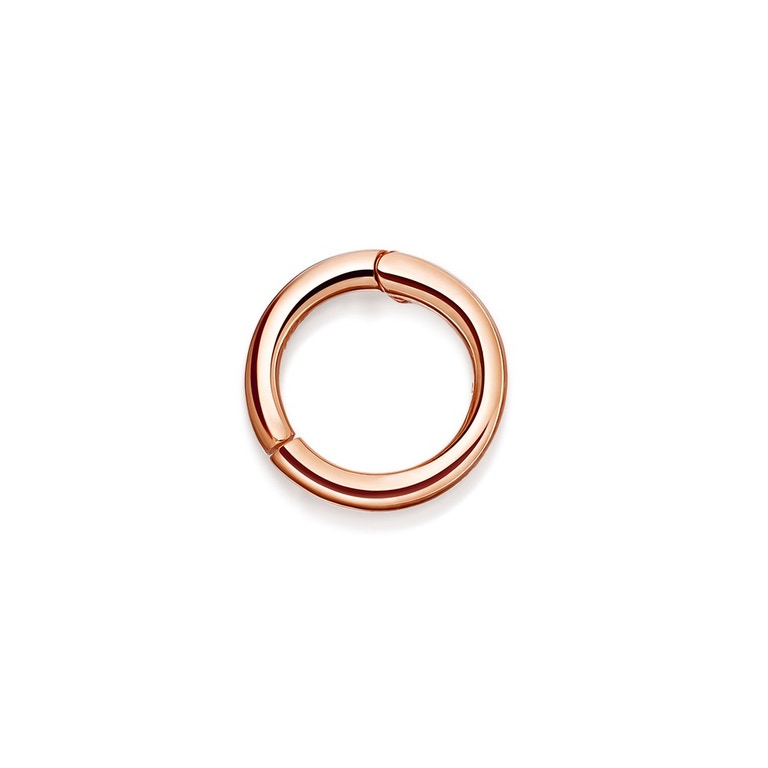 Solid Rose Gold Halo Tiny Single Hoop Earring