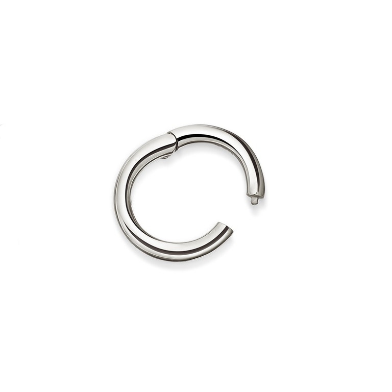 14ct solid white gold huggie hoop earring