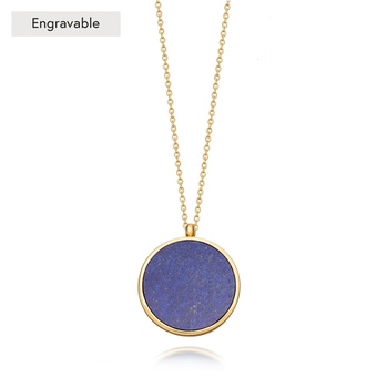 Lapis Slice Stilla Locket Necklace in Yellow Gold Vermeil