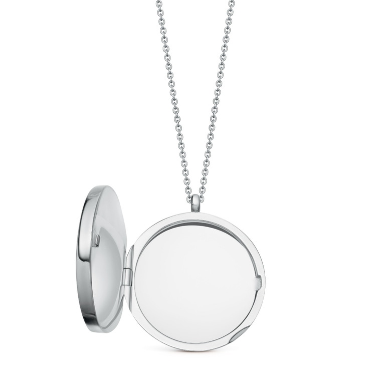 Large Mother of Pearl Slice Stilla Locket Necklace in Sterling Silver