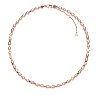 Rose Gold Stilla Pink Pearl Choker Necklace