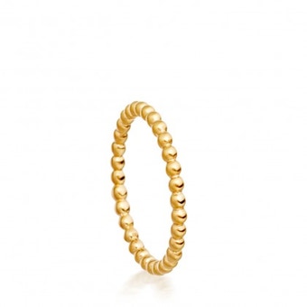 Beaded Ring in Yellow Gold Vermeil 