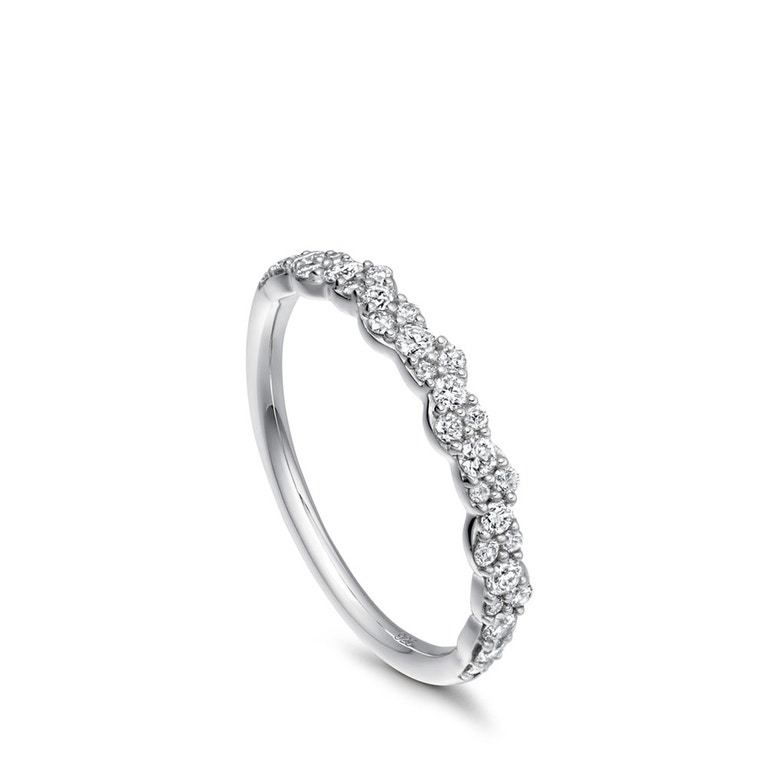 Solid White Gold Interstellar Linia Diamond Ring