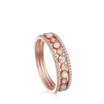 Solid Rose Gold Icon Nova Triple Band Diamond  Ring