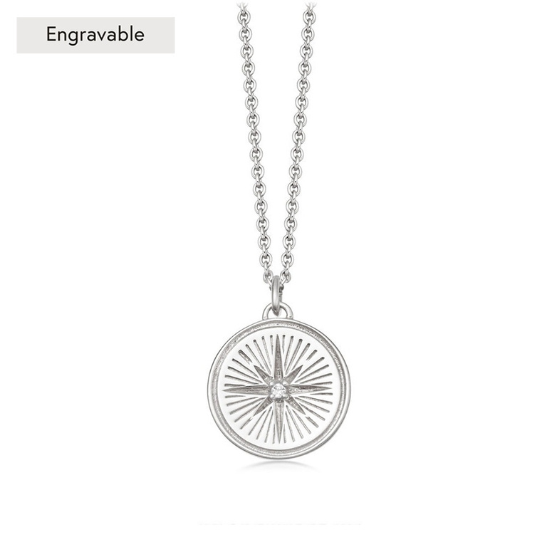 Silver Celestial Compass Pendant Necklace