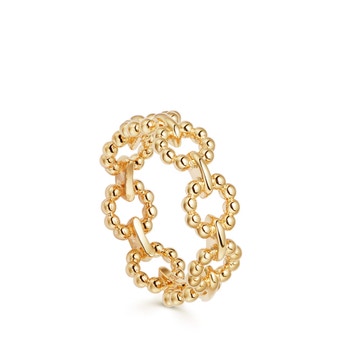Gold Stilla Arc Beaded Ring 