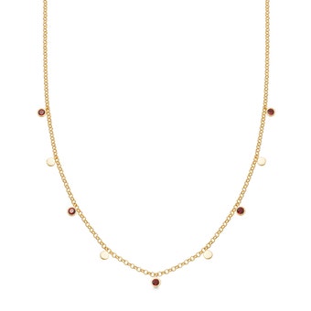 Single Adorned Garnet Biography Necklace