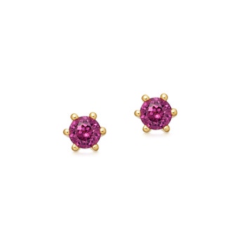 Gold Celestial Linia Rhodolite Stud Earrings