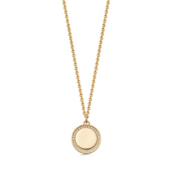Biography Cosmos Locket Necklace in yellow gold vermeil