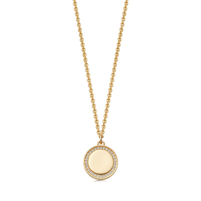 Biography Cosmos Locket Necklace in yellow gold vermeil