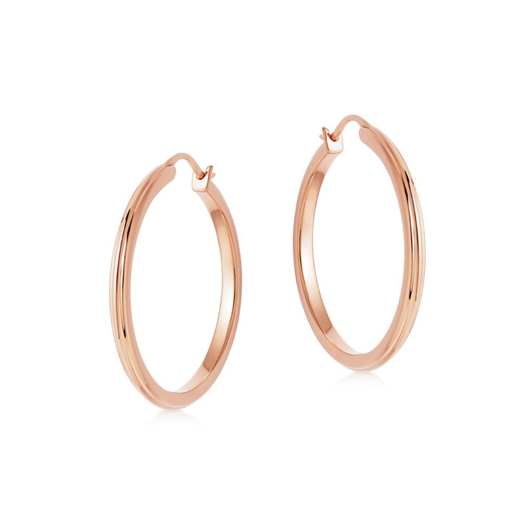 Rose Gold Celestial  Linia Medium Hoop Earrings
