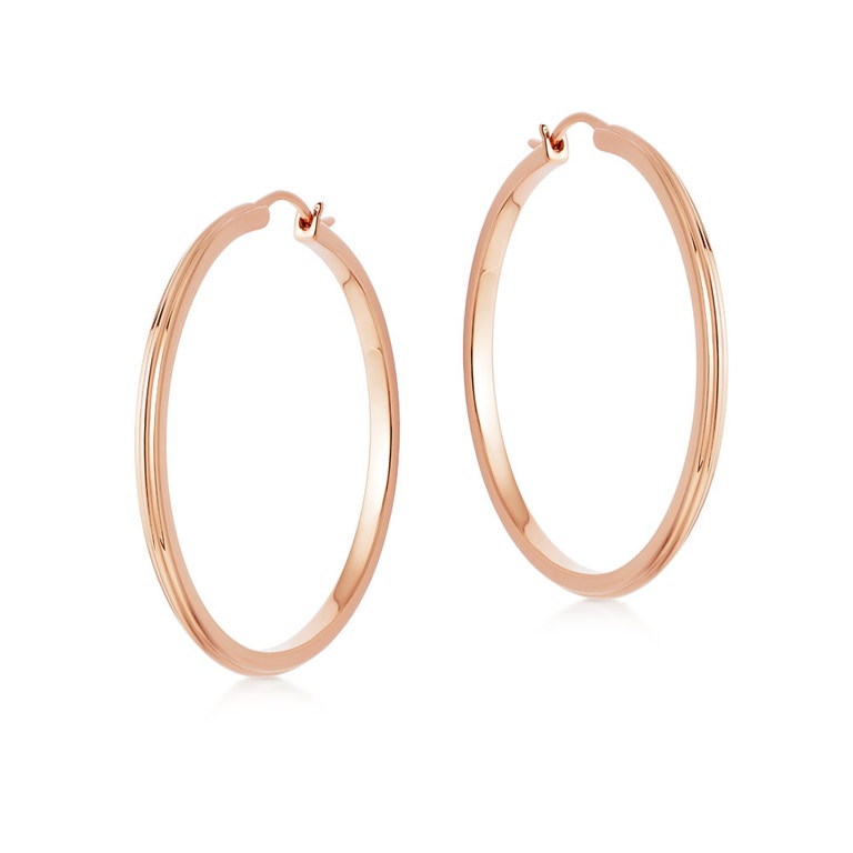 Rose Gold Celestial Linia Large Hoop Earrings
