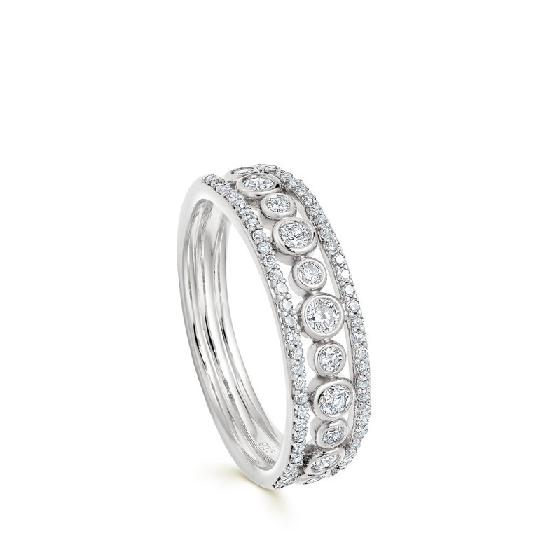 Triple Icon Nova Diamond Ring in White Gold