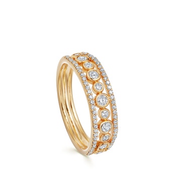 Solid Gold Icon Nova Triple Band Natural Diamond Ring