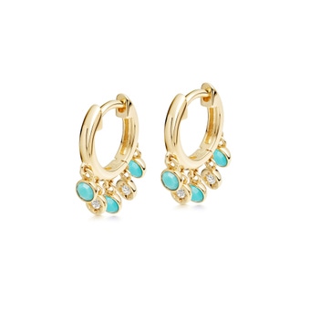 Biography Droplet Turquoise Hoop Earrings