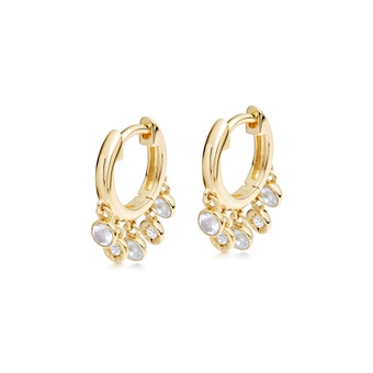 Biography Droplet Moonstone Hoop Earrings