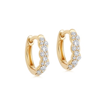 Solid Gold Interstellar Mini Hoop Earrings