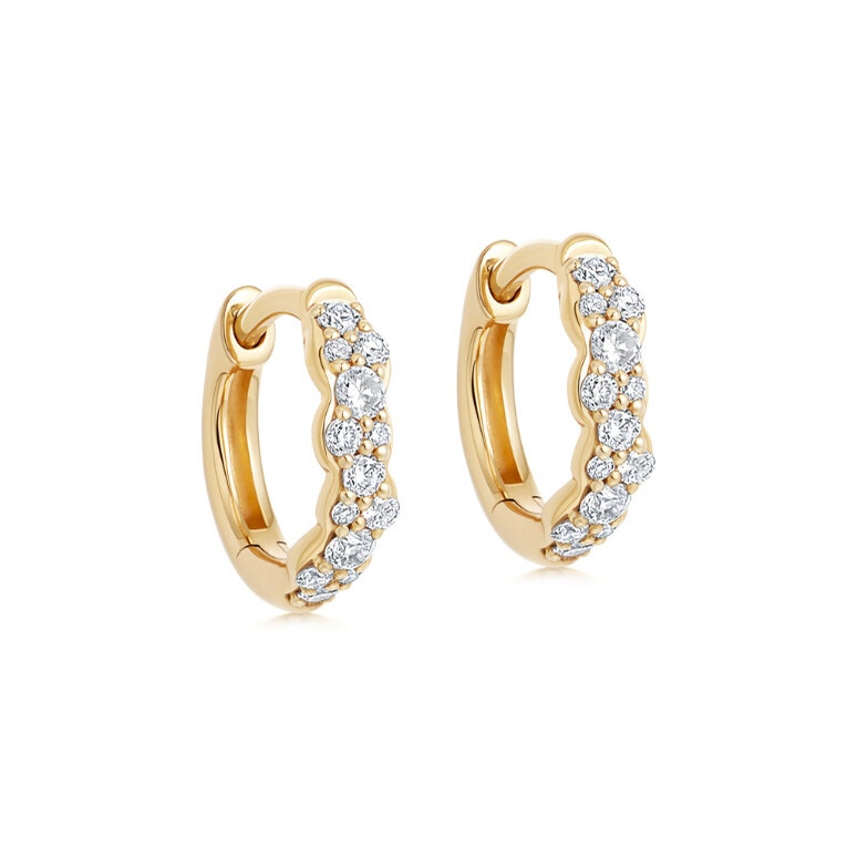 Solid Gold Interstellar Mini Hoop Earrings