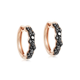 Medium Interstellar Black Diamond Hoop Earrings