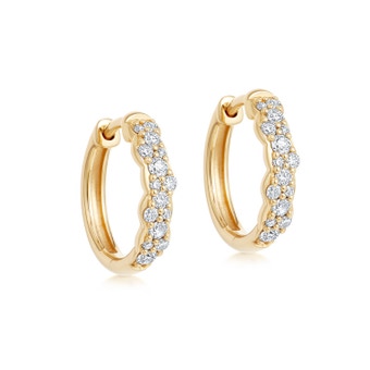 Solid Gold Interstellar Medium Diamond Hoop Earrings