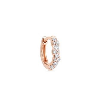 Solid Rose Gold Interstellar Mini Diamond Single Huggie earring