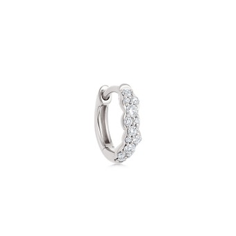 Solid White Gold Interstellar Mini Diamond Single Huggie Earring