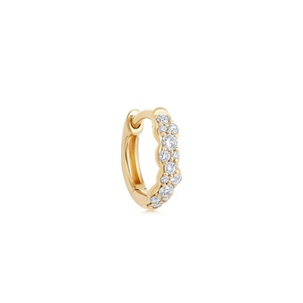 Solid Gold Interstellar Mini Diamond Single Huggie Earring