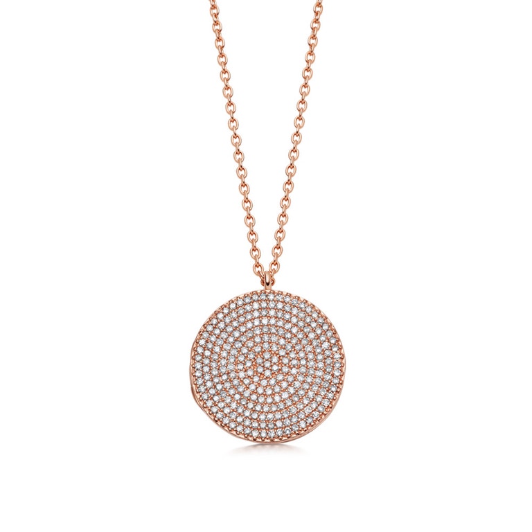 Large Icon Diamond Locket Necklace in Rose Gold