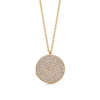 Large Icon Diamond Locket Necklace in Yellow Gold